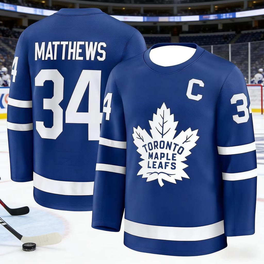 2026 Hotsale Men's New Toronto Ice Hockey Training Jersey with 3D Print, Breathable, Moisture-Wicking Long-Sleeved T-Shirt Kids
