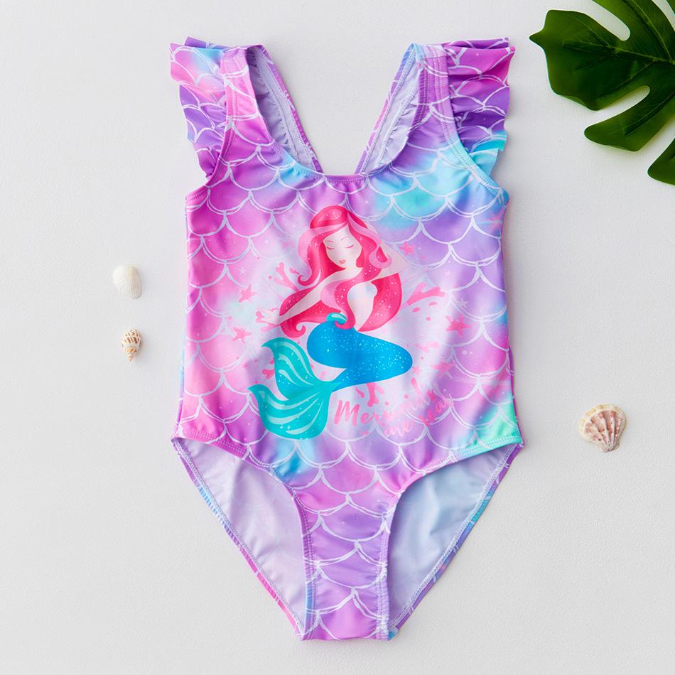 Infant Baby Girls Swimsuit Toddler Sleeveless Mermaid Fish Scale One Piece Swimwear Bikini Children Swimwear Kids Bathing Suit