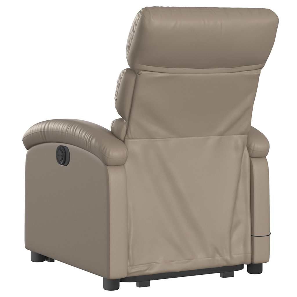 Electric Massage Recliner with Rising Function Cappuccino Faux Leather