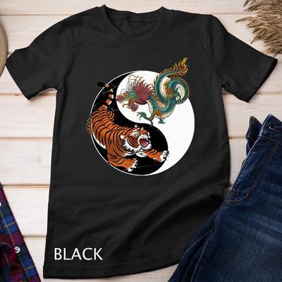 Asian Dragon Tiger Yin Yang Tiger T-Shirt Mens Womens Tees Top Unisex T-Shirt Mens Womens Tees Top