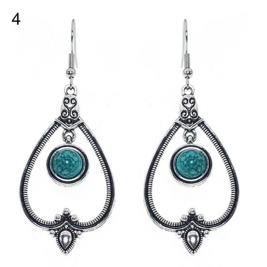 1 Pair Ear Ornament Waterfall Shape Bohemia Style Ultra-Light Long Hanging Vintage Drop Earrings for Women