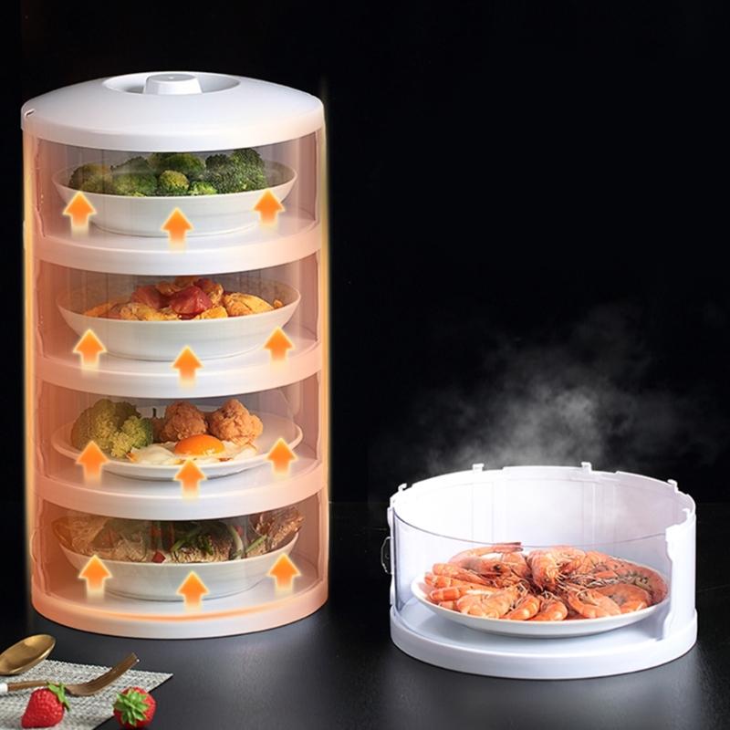 Food Insulation Covers 3/4/5 Layer Transparent Stackable Dustproof Leftovers Food Storage Container Kitchen Organization