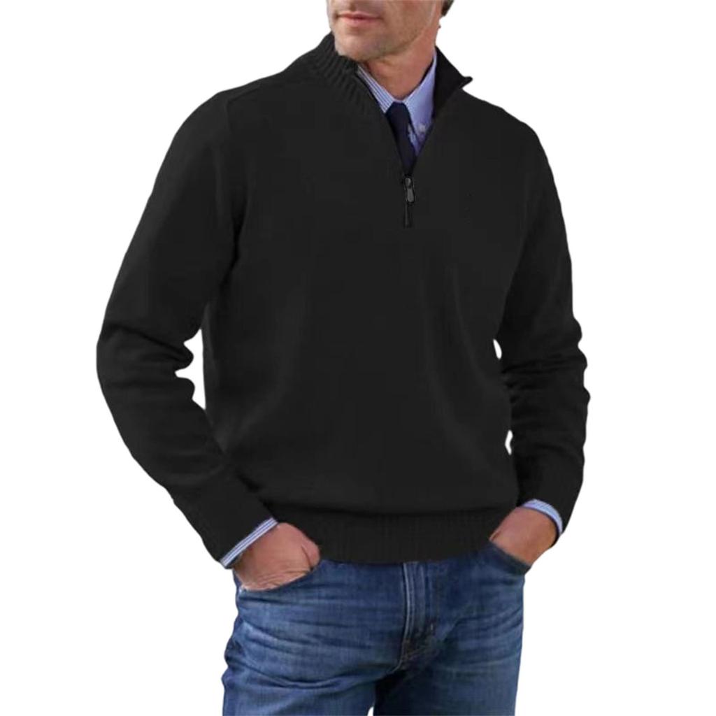 Men's  Big   Size  Knitting   Zipper  Keep   Warm  Base  Layer  Shirt  Sweater