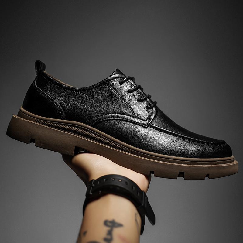 2024 Men's Summer Plus Velvet Height-Increasing Casual Leather Shoes for Work and Business