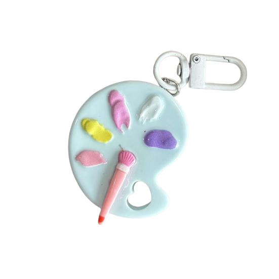 Keychain Pendant Artist Palette Brush Design Keychain Pendant with Metal Lobster Buckles Bags Keys Backpacks Keyring