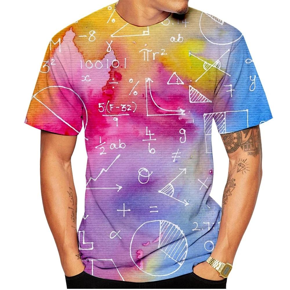 Mode Nieuw Leuk Wiskundige Formule Heren Bedrukt T-shirt Street Fashion Harajuku Grote Maten Ronde Hals Korte Mouw