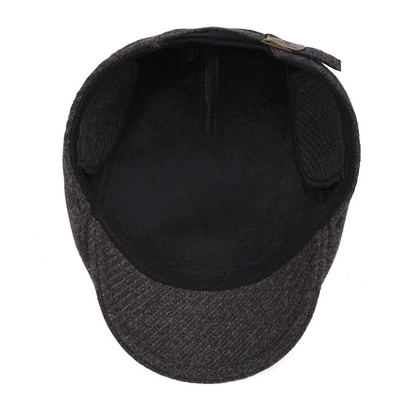 Autumn Winter Outdoor Warm Beret Middle-Aged Men's Thick Ear Protection Forward Cap Peaked Cap