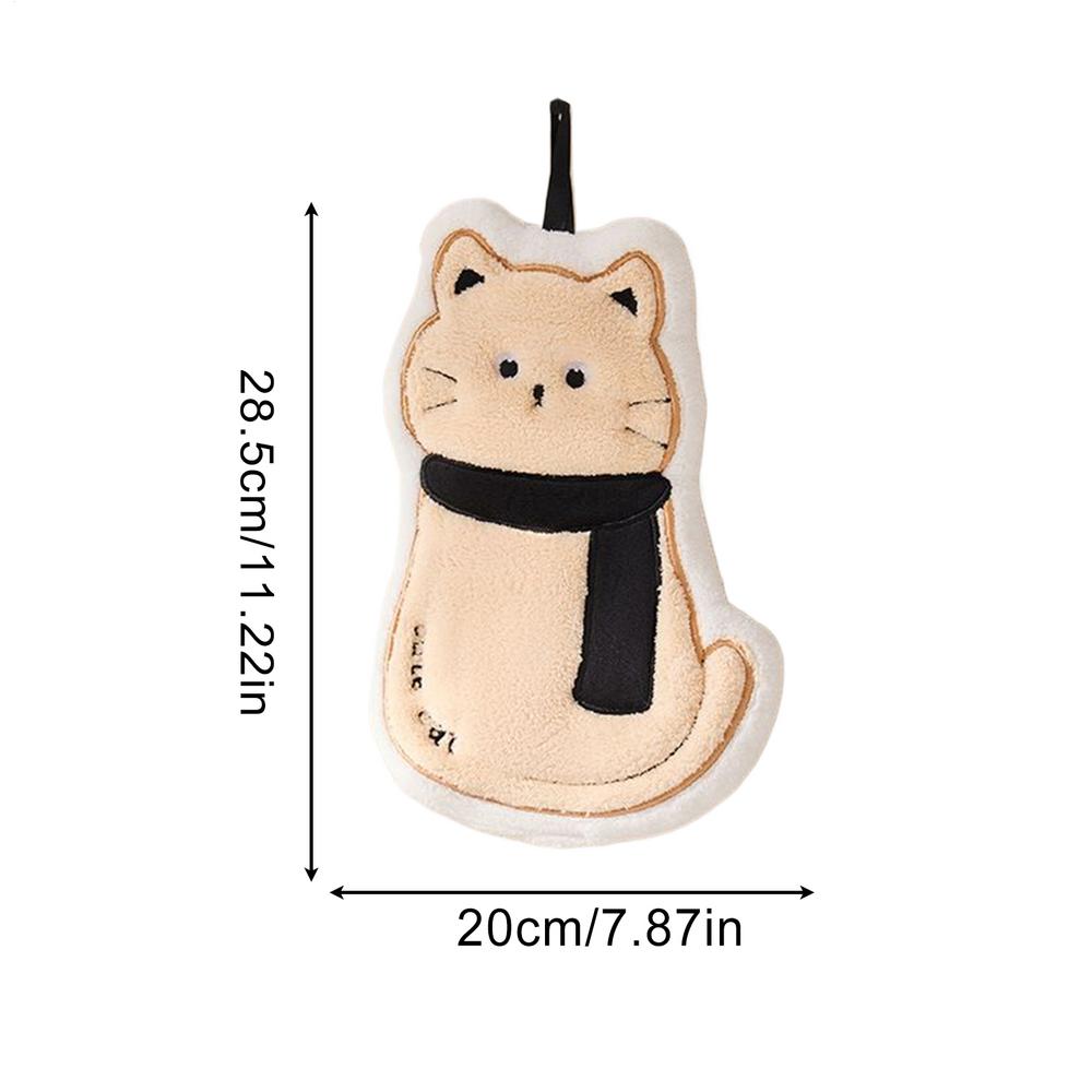 

Cute Hand Towel Kitchen Cute Cat Hand Towel Double-Layer Water Absorbing Fabric For Rental House Shower Room Bathroom Hotel Dorm білий
