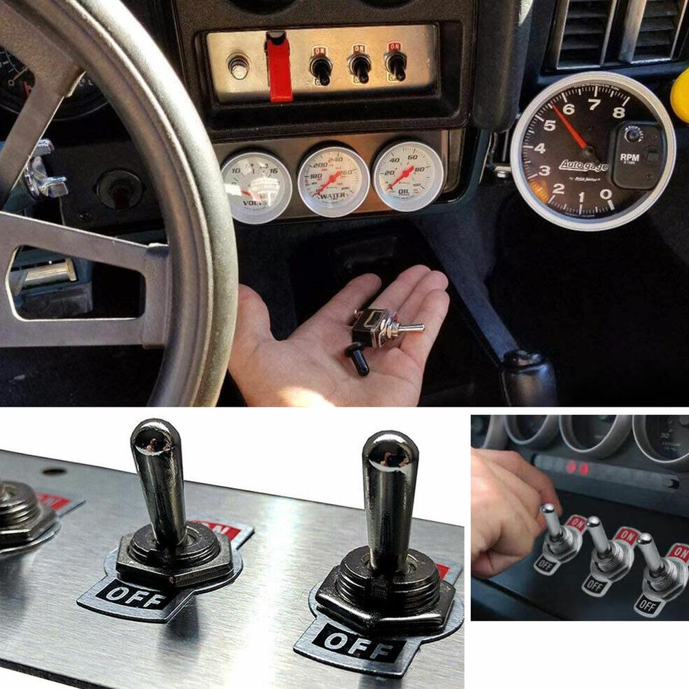 5x Metal And Plastic Toggle Switch 12V ON OFF Heavy Duty Toggle Flick SwitchCar FliFor CK Dash Light Marine 12 Volt Switches Boa