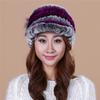 Autumn and Winter Rex Rabbit Fur Duckbill Hat with Rose Side Flower Women's Fox Fur Hat Knitted Warm Thick Fashion Hat with Brim