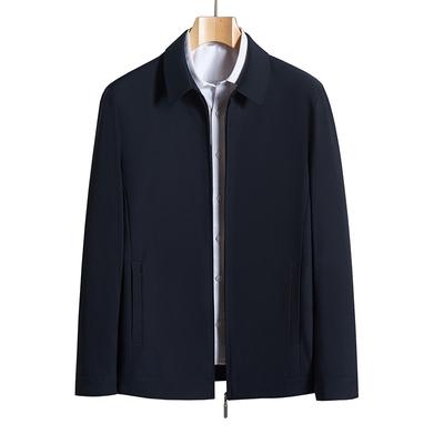 Spring and Autumn New Men's Jacket Business Casual Lapel Zipper Jacket Dad Wear Veteran Cadre Leadership Jacket Outside