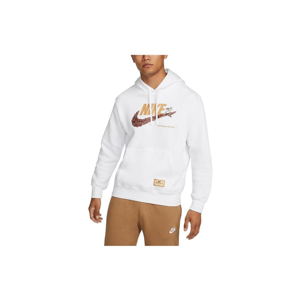 Nike NSW Coffee Bean Graphic Hoodie 'White' Men's DX6513-100