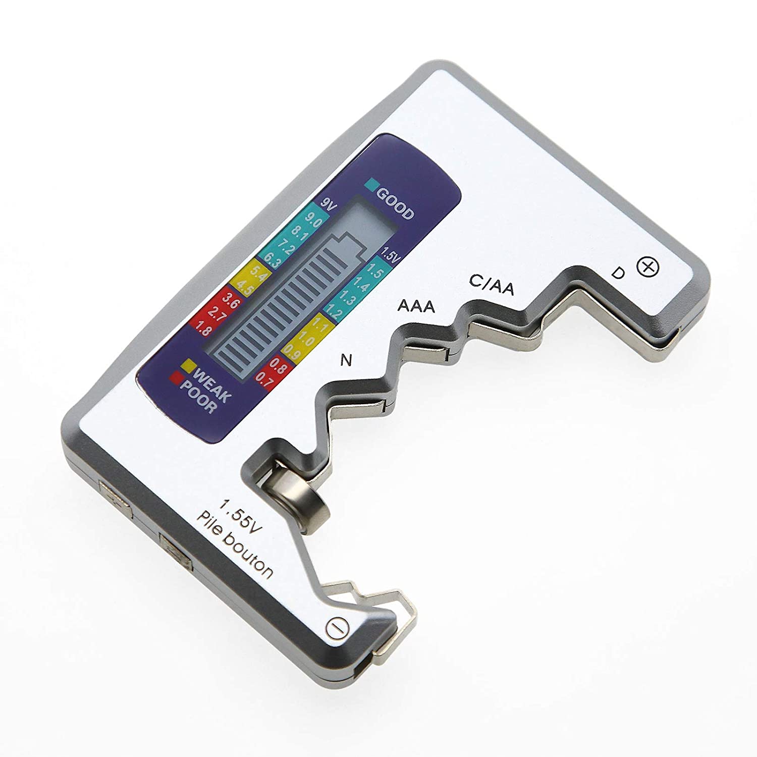 

BT-886 Портативный индикатор емкости аккумулятора Компактный размер Тестер уровня литиевой батареи Цифровой дисплей Измеритель напряжения батареи белый