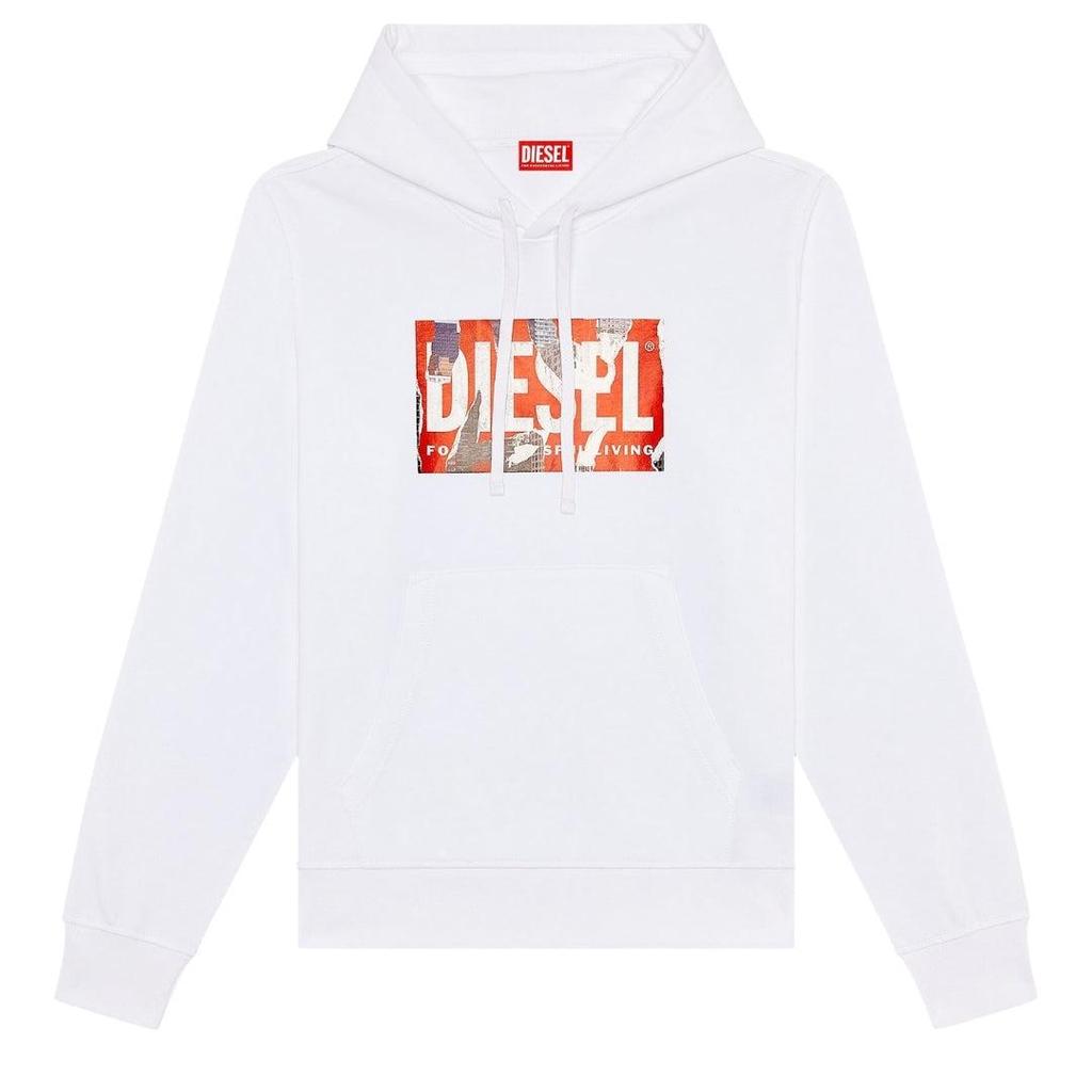 Diesel Men's Torn Logo Hoodie