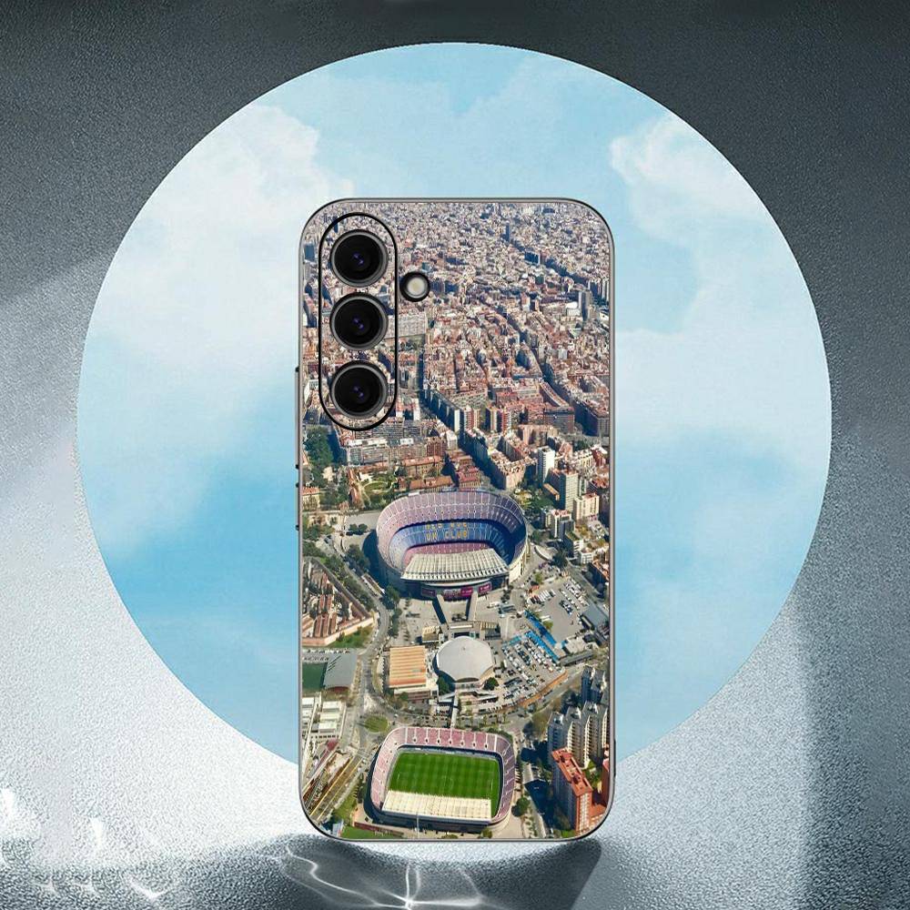 Barcelona Home Football Stadium For Samsung Galaxy S25 S24 S23 Ultra S22 S21 Plus S20 Black Soft Silicone Protective Case