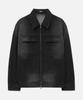 Draw Fit Consize Washed Pocket Denim Jacket [Black]