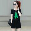 Superior Sense Short Sleeve Two-piece Set Casual Sports Women Summer Korean Version Loose Large Size Printing Fashion Internet Celebrity Suit