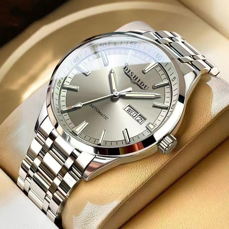Non-automatic Mechanical Watch Men's Waterproof Luminous Temperament Double Calendar Real Nails Simple Business Men's Watch High Value