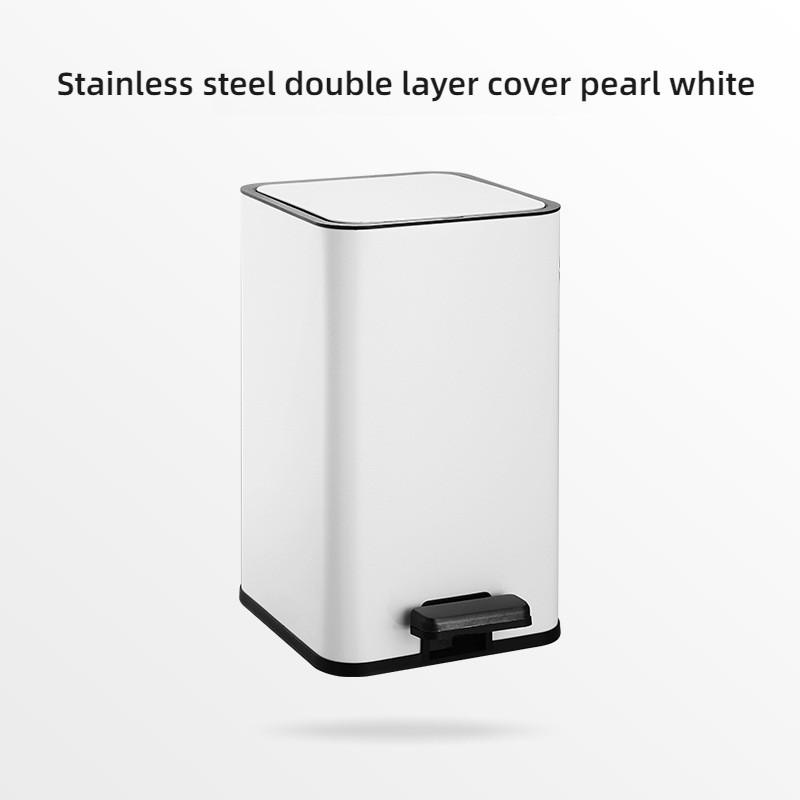 Household Bathroom Trash Can Kitchen Living Room Stainless Steel Garbage Basket Large Capacity Pedal Rubbish Bin