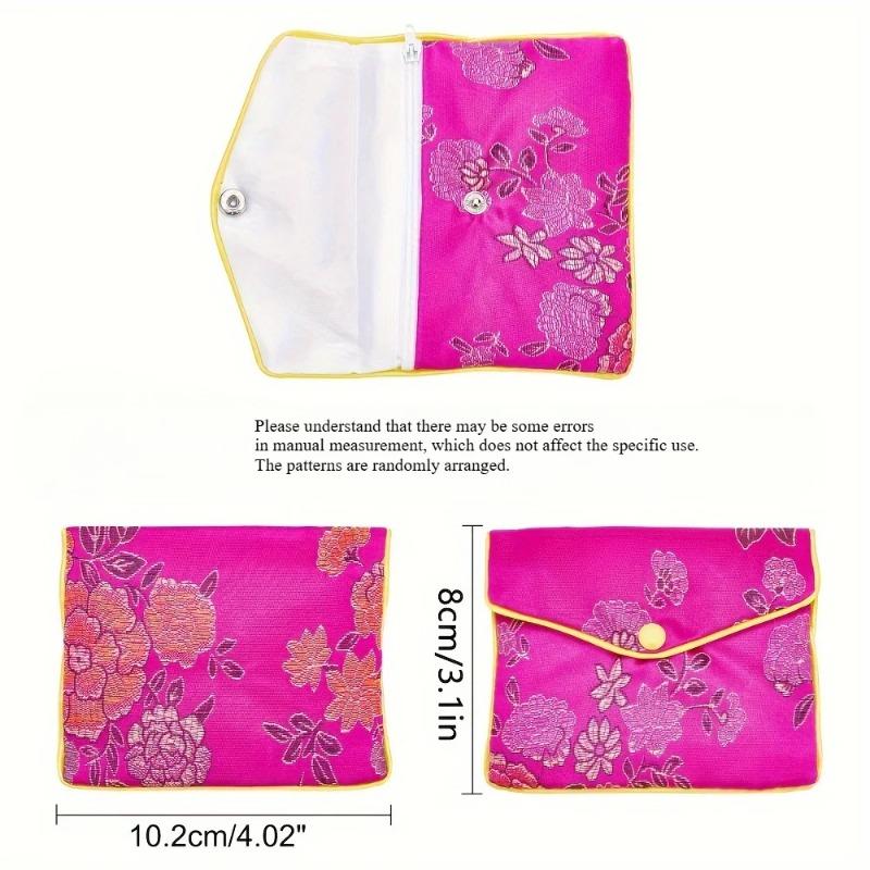 1pc Fabric Art Pouches- Traditional Chinese Brocade Jewelry & Gift Bags, Mini Storage for Weddings, Festivals, Home Organization