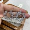Light Luxury White Zircon Flower Earrings Women'S Design Sense Personality Temperament Earrings Fashion High Sense Earrings