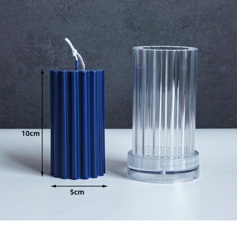 

Ручная пластиковая форма для свечей, форма для изготовления ароматических свечей для всех видов круглых длинных полос Round fat serration 5x10cm