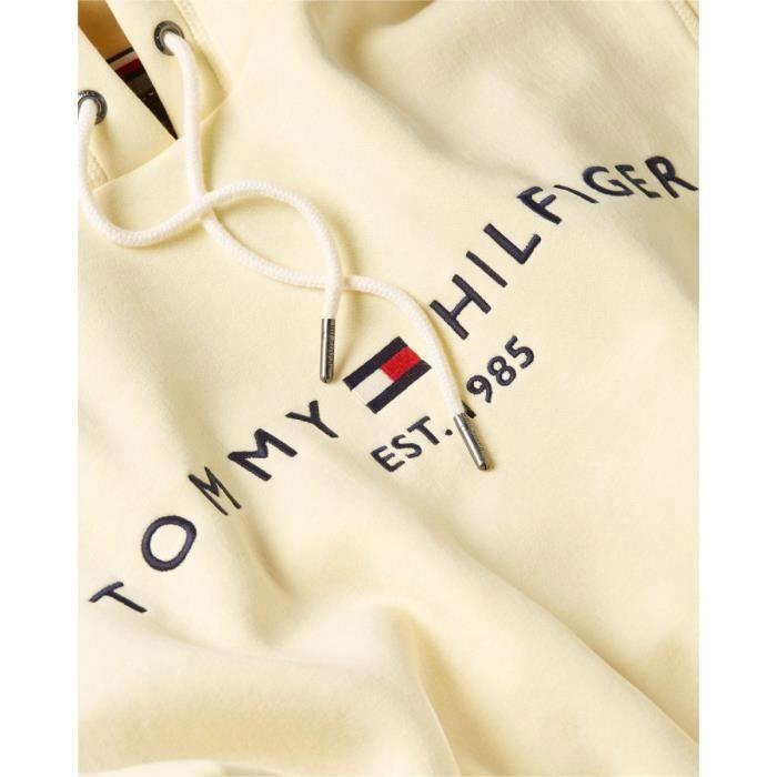 Sweat à capuche - TOMMY HILFIGER - Jaune - Manches longues - Col capuche - Adulte