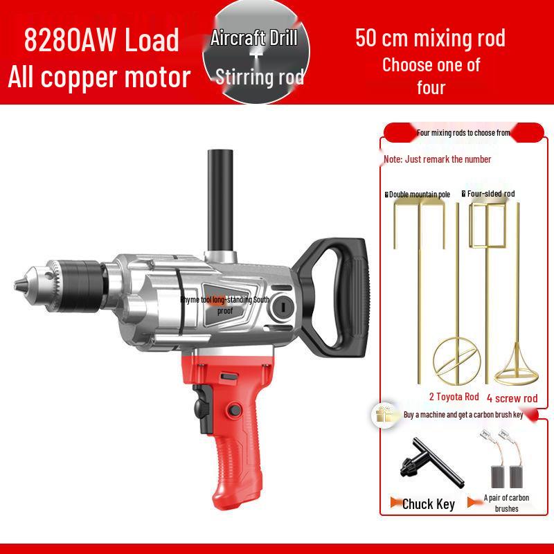 High-Power Electric Mixer for Paint, Putty, Cement, and Mortar