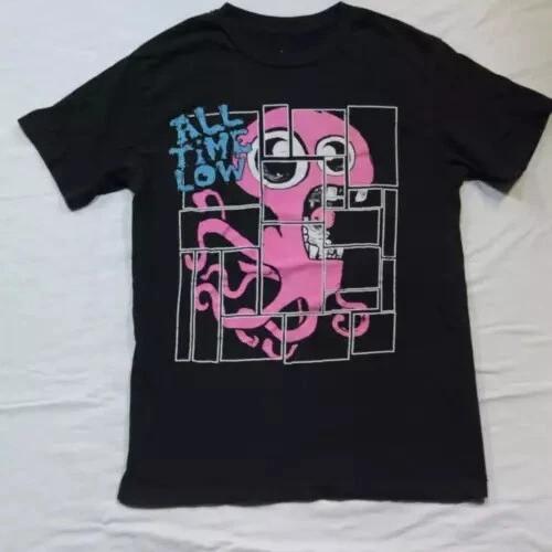 All Time Low Band Octopus Black cotton T Shirt Full Size S-5XL MI634 Unisex T-Shirt XXXXL