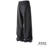 Summer Men's Ice silk Waterproof Pants Casual Zipper Can Tie Feet Solid Straight Elastic Waist Trousers Loose Daily Pants 5XL