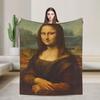 Starry Night Mona Lisa Throw Blanket Cozy Fashion Blanket  For Couch Chair Travel Car Flannel Bedspread Bed Cover
