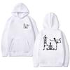 Gothic Skeleton Yoga Funny Halloween Double Sided print streetwear Men women vintage hip hop Hoodie Unisex punk Fleece pullovers