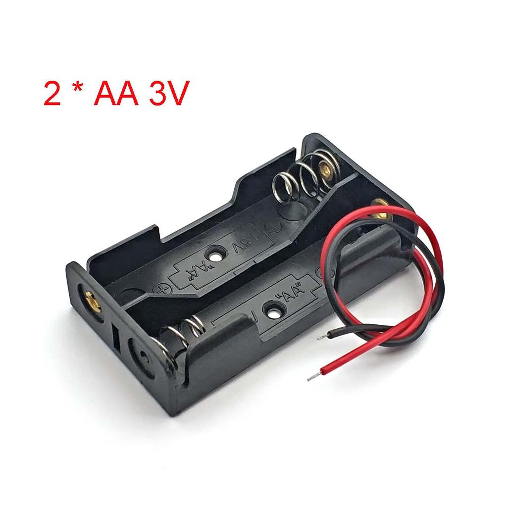 Black Plastic AA Size Power Battery Storage Case Box Holder Leads with 1 2 3 4 Slots AA Size Power Battery Storage Case Box