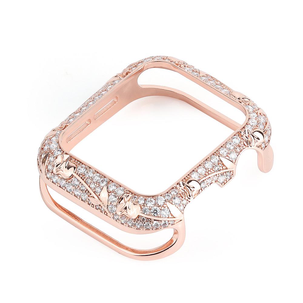 Diamond Watch case For Apple watch case 45mm 41mm 44mm 40mm Series 9 8 7 6 5 4 3 SE Luxury diamond protective cover iWatch shell