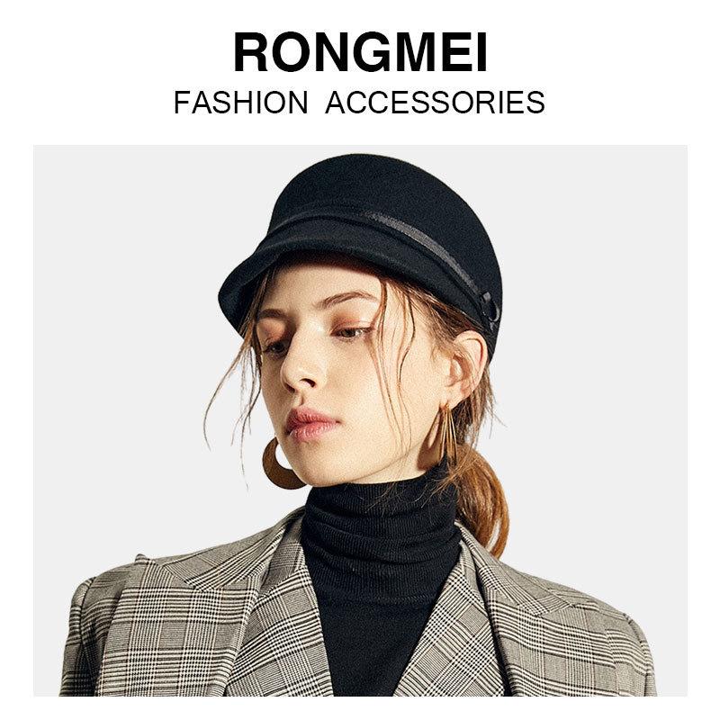 Rongmei spot European and American, autumn and winter Bere top hat, equestrian hat, woolen hat, peaked cap