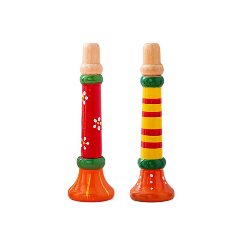 Wooden Trumpet Children Toy Horn Whistle Musical Instrument for Kids Early Educational Orff Music Instrument Sound Training Game