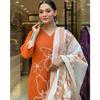 Indian Designer Silk Blend Kurti Pant Dupatta Set Women Ethnic Salwar Kameez