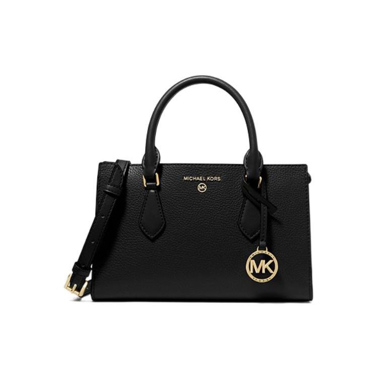 

Michael Kors Mk Valerie 24 Gold Letter Logo Tote Bag Pebble Leather Women handbags Black 30F2G9VS1L-001 Basic Set (Bag+Dust Bag)