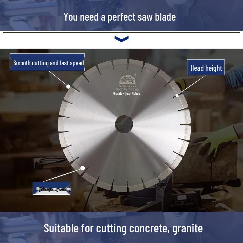 Silent Granite Saw Blade - 350/400mm Diamond Cutting Disc, Low Noise & Durable