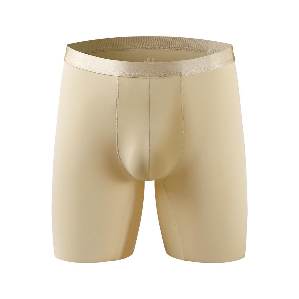 Men's Breathable Long Leg Boxer Shorts Sports Elastic Mens Panties Male Ice Silk Seamless Lengthen Short Pants L XL XXL 3XL