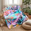 Marine Plant Life Theme Blanket Lightweight Warm Flannel Blanket Decorative Throw Blanket for Home Decoration