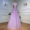 Light purple neck dress skirt high texture Muse temperament host vocal solo performance suit LA11118