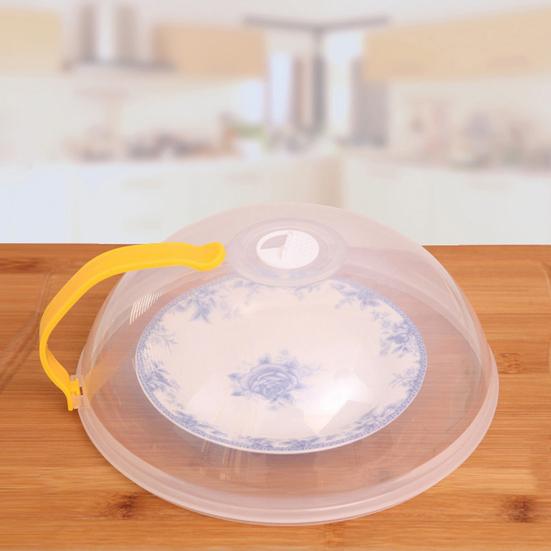 Microwave Splash Proof Cover for Food 10.24 Inch Clear Microwave Lid with Handle Fits Standard Dinner Plates And Bowls BPA-Free Dishwasher Safe