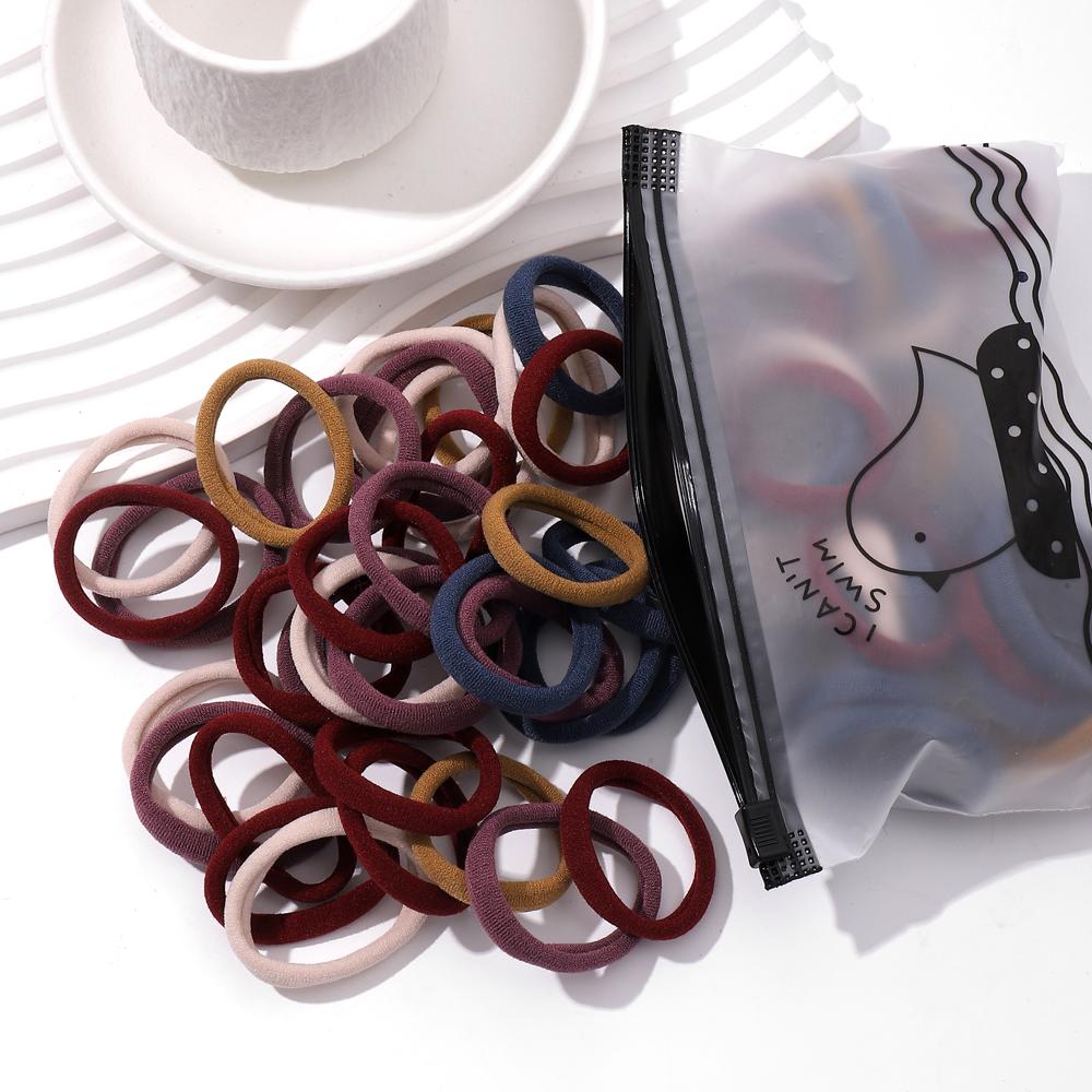 20/50Pcs Women Girls Basic Hair Band 4.5cm Simple Solid Colors Elastic Headband Hair Ropes Ties Hair Accessories Ponytail Holder