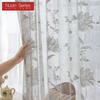 1PC Nuan Series Fresh Summer Style Floral Embroidered Sheer Curtain, Light‑Filtering Tulle for Living Room Bedroom Home Decor