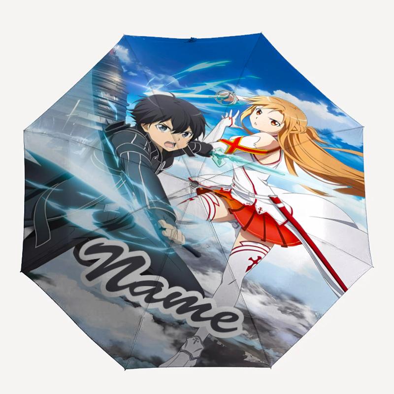 Personalized Name S-Sword Art Online Print Umbrella - Automatic Open/Close, Eight-Rib Durable Frame, Automatic Folding Umbrella