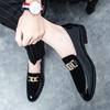 Spring New Men Flat Shoes Quality Metal Slip on Leisure Loafer Shoes Ladies Mocassins Luxury goods Dress Party Men Shoes