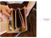 2018 Ladies PU Leather Wallet with Horizontal Zipper & Leaf Design