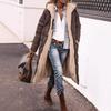 Solid Color Hooded Cotton Double-Sided Slim Fit Cardigan Coat with Long Sleeves