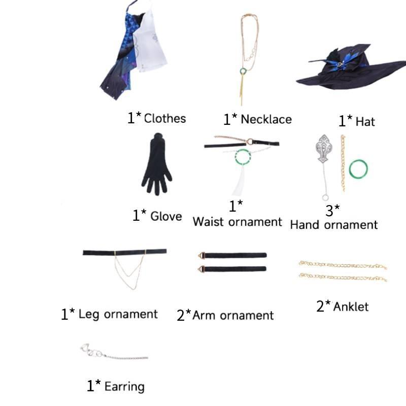 

Костюм для косплея Хонкай Рейл Звездный Нефрит Косплей Наряд для ролевой игры Шляпа Игра Полиэстер XXXL